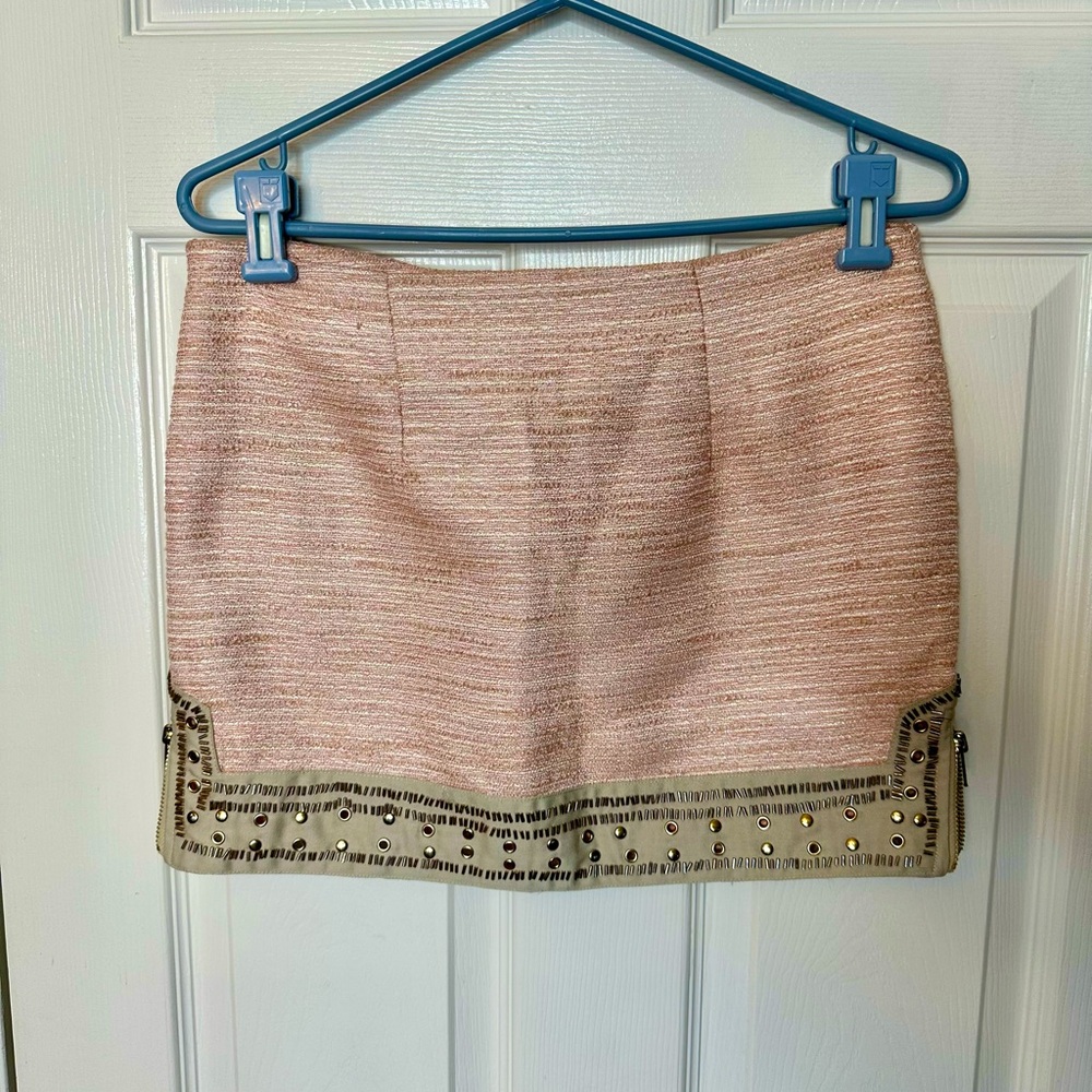 GORGEOUS English Rose pink gold shimmer embellished skirt women’s size MEDIUM